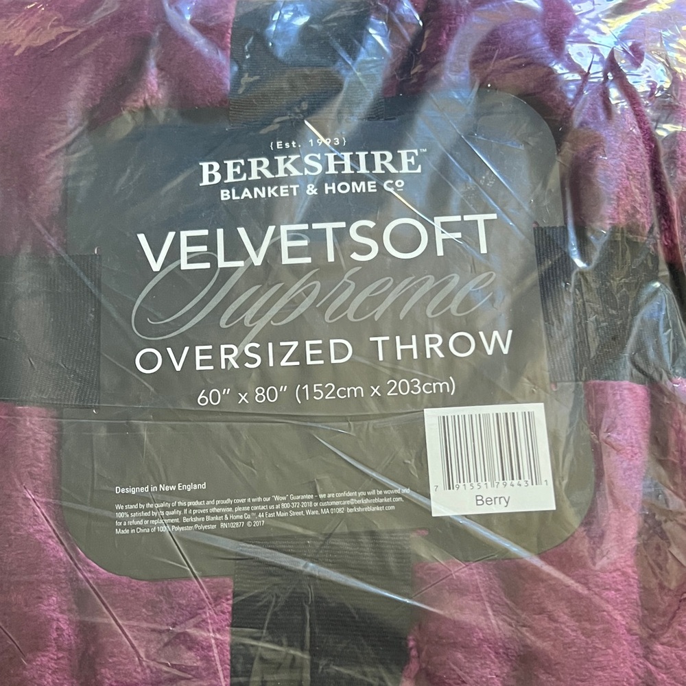 Berkshire Velvetsoft Oversized Throw in Berry